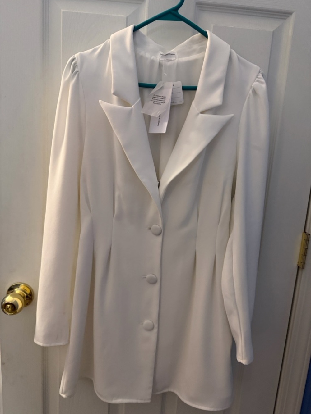 Lovers + Friends White Blazer-Style Mini Dress sz M from Revolve. Bach/grad nwt